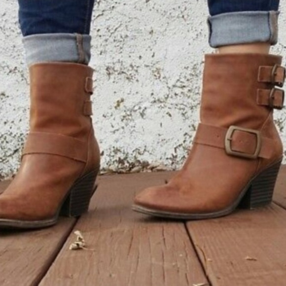 Lucky Brand Shoes - Lucky Brand Tommie Leather Boots with Buckle
